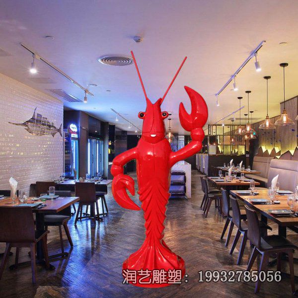 广场玻璃钢动物龙虾雕塑 广场玻璃钢动物龙虾雕塑