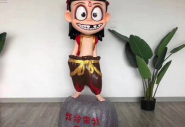 小区玻璃钢哪吒卡通雕塑