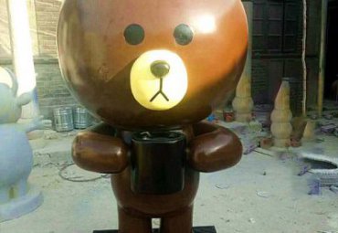 公园玻璃钢布朗熊雕塑