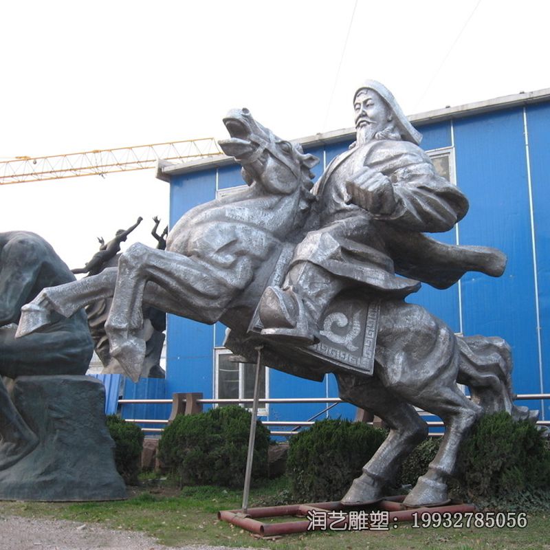 小区铜雕成吉思汗雕塑 小区铜雕成吉思汗雕塑