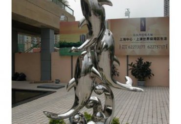 小区海豚不锈钢雕塑