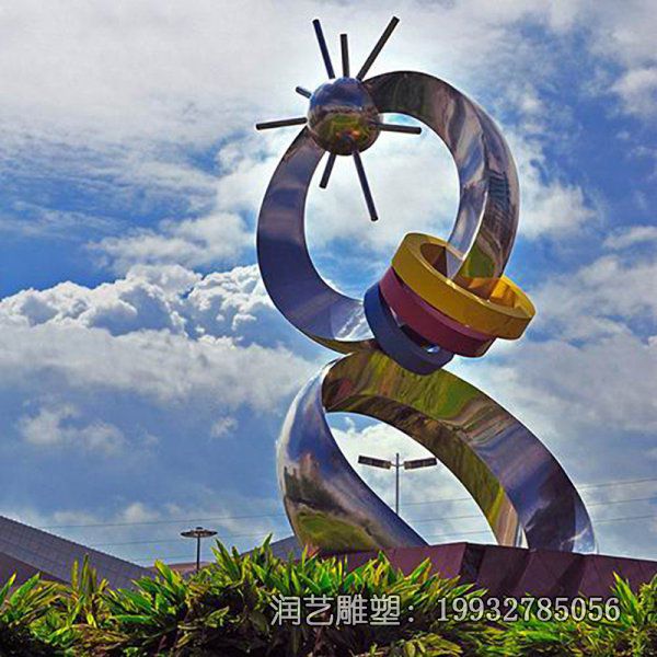 景区不锈钢景观圆环雕塑 景区不锈钢景观圆环雕塑