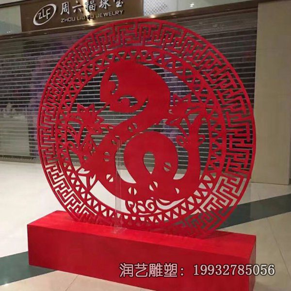街道不锈钢景观剪纸雕塑 街道不锈钢景观剪纸雕塑