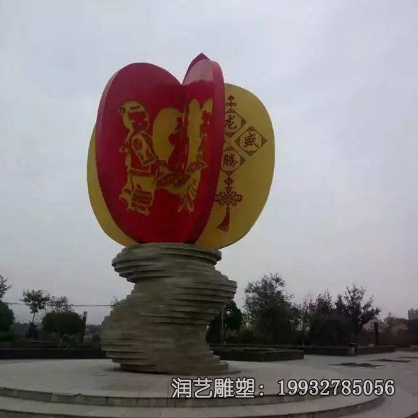 景区苹果不锈钢雕塑 景区苹果不锈钢雕塑