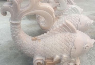 景区石雕鱼动物雕塑