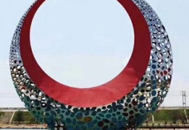 街道景观不锈钢抽象圆环雕塑