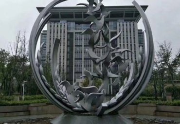 酒店不锈钢抽象大雁雕塑