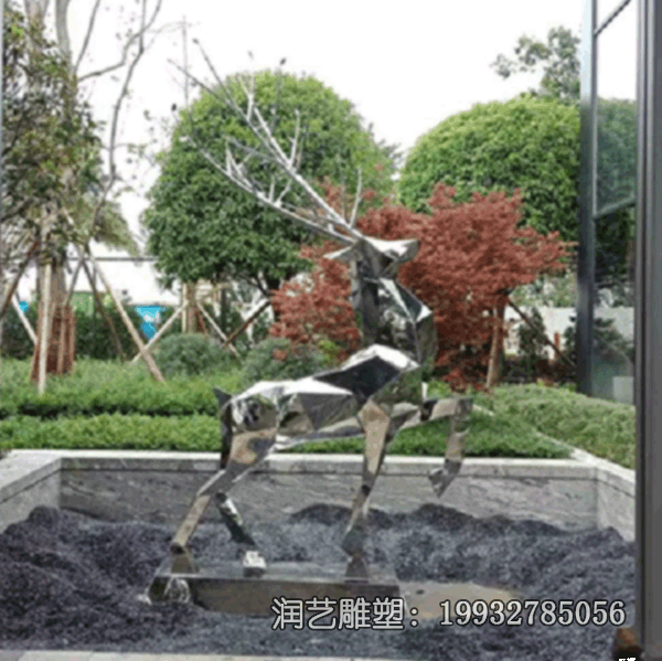 园林不锈钢鹿雕塑 园林不锈钢鹿雕塑