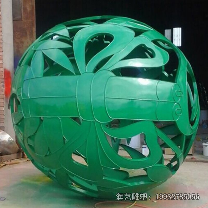 商业街不锈钢镂空球雕塑 商业街不锈钢镂空球雕塑