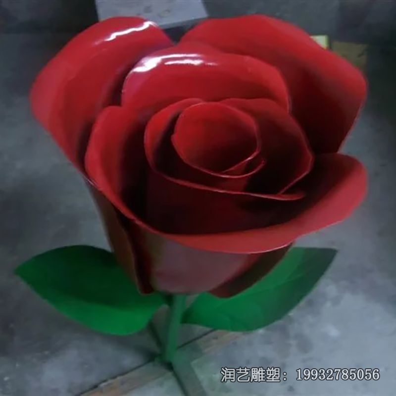 公园不锈钢玫瑰花雕塑 公园不锈钢玫瑰花雕塑