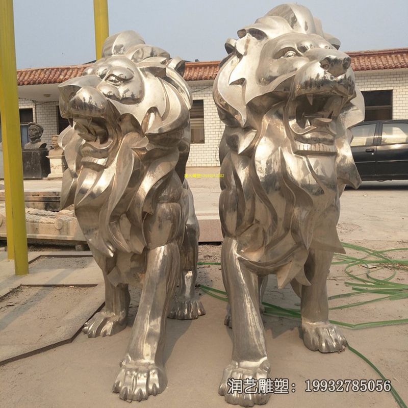 景区不锈钢狮子雕塑 景区不锈钢狮子雕塑