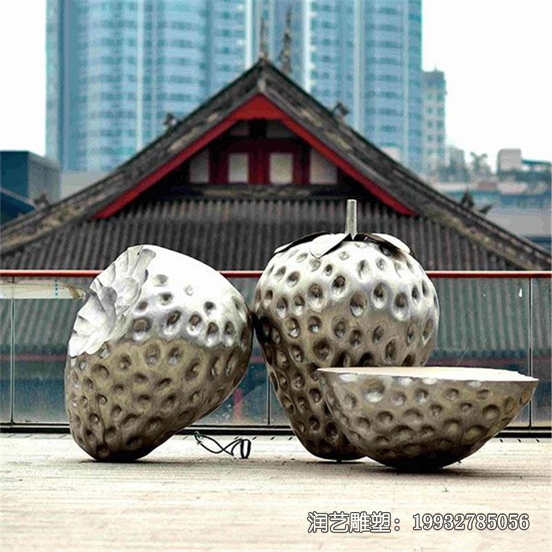医院不锈钢草莓雕塑 医院不锈钢草莓雕塑