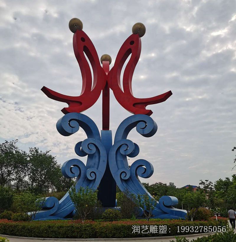 商业街不锈钢海豚雕塑 商业街不锈钢海豚雕塑