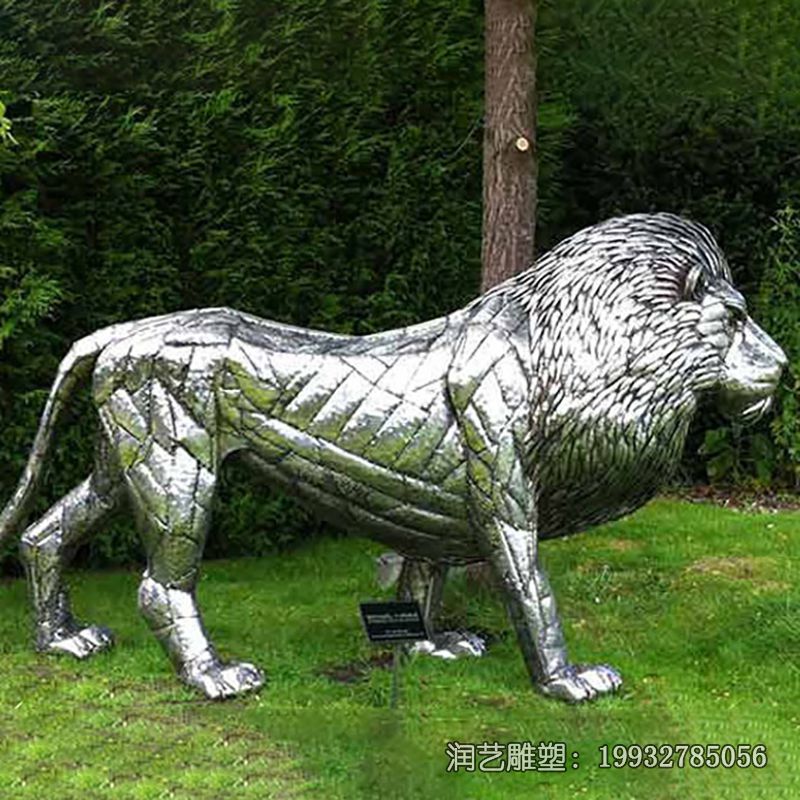广场不锈钢狮子雕塑 广场不锈钢狮子雕塑