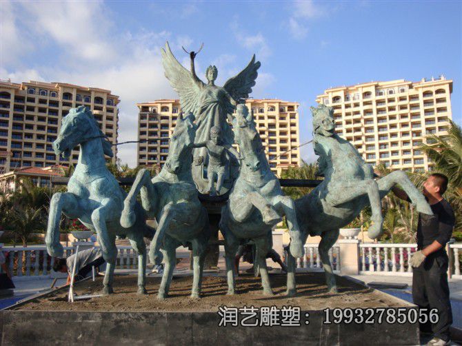 阿波罗战车校园铜雕 阿波罗战车校园铜雕