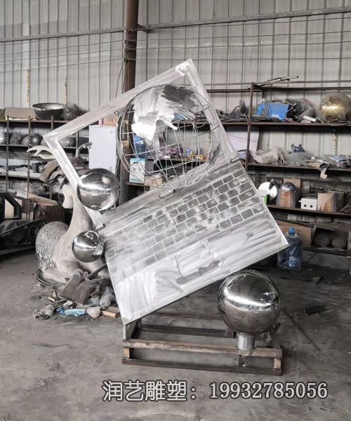 小区不锈钢笔记本雕塑 小区不锈钢笔记本雕塑