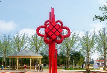 医院不锈钢中国结雕塑