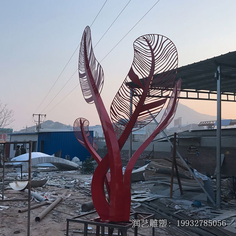 景区不锈钢羽毛雕塑 景区不锈钢羽毛雕塑