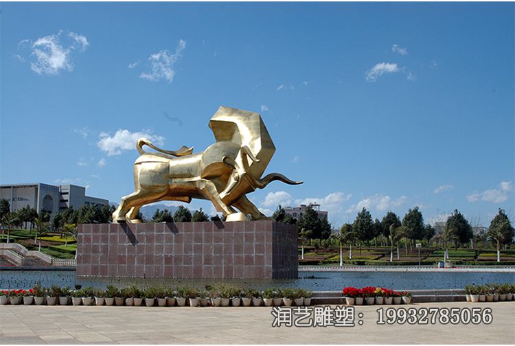 景区不锈钢牛雕塑 景区不锈钢牛雕塑