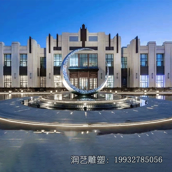 景区不锈钢月亮雕塑 景区不锈钢月亮雕塑