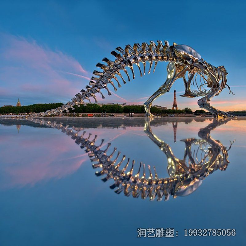 广场不锈钢恐龙雕塑 广场不锈钢恐龙雕塑