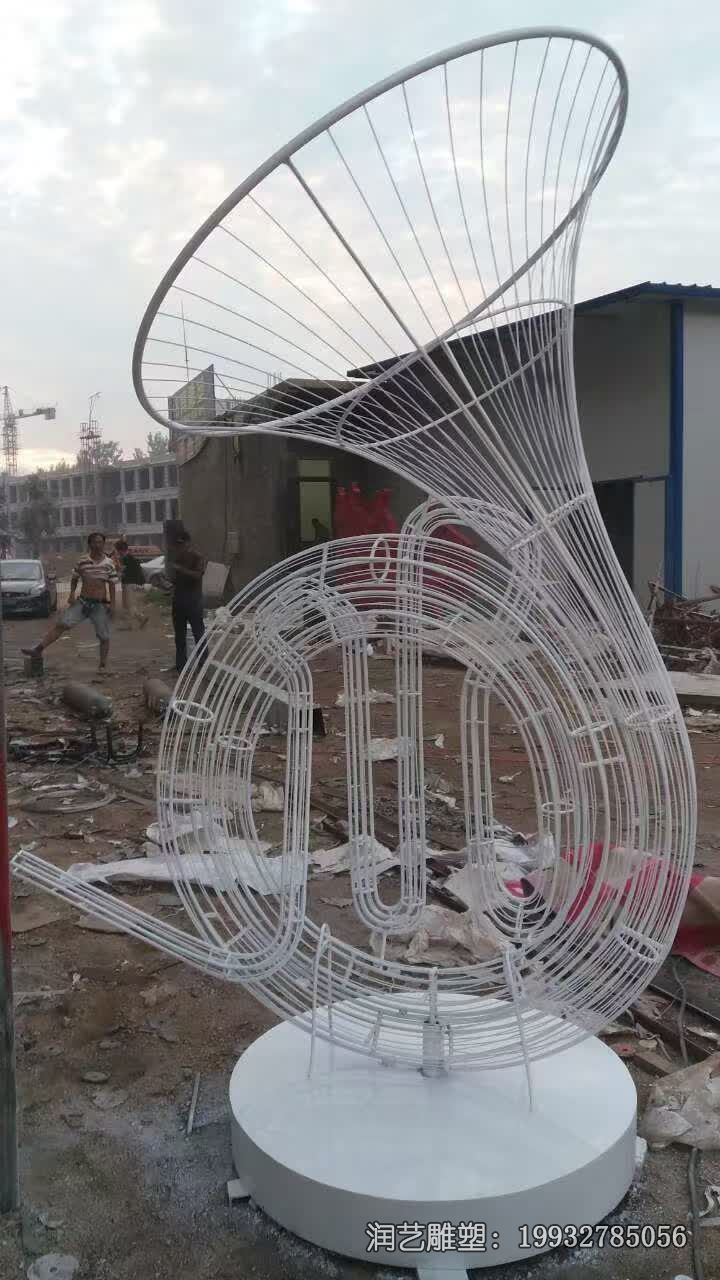 小区不锈钢乐器雕塑 小区不锈钢乐器雕塑