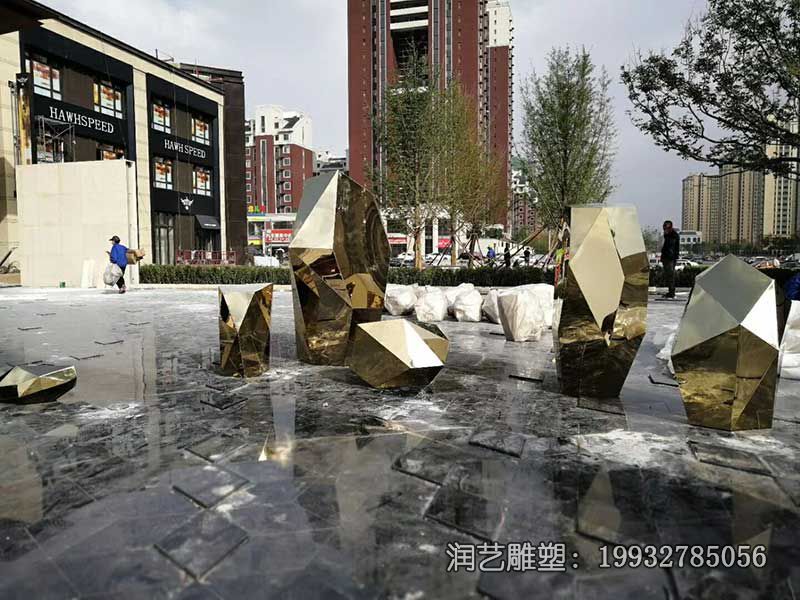 医院不锈钢石头雕塑 医院不锈钢石头雕塑