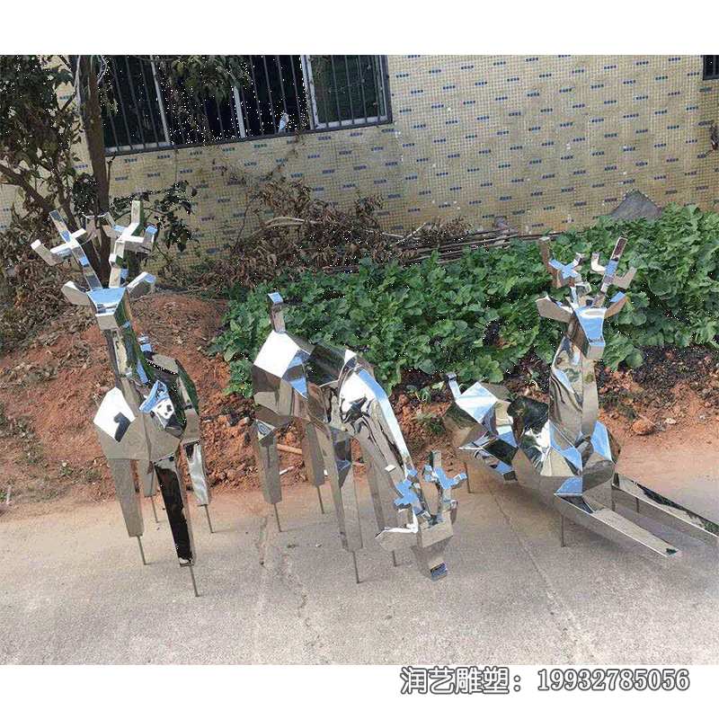 学校不锈钢鹿雕塑 学校不锈钢鹿雕塑