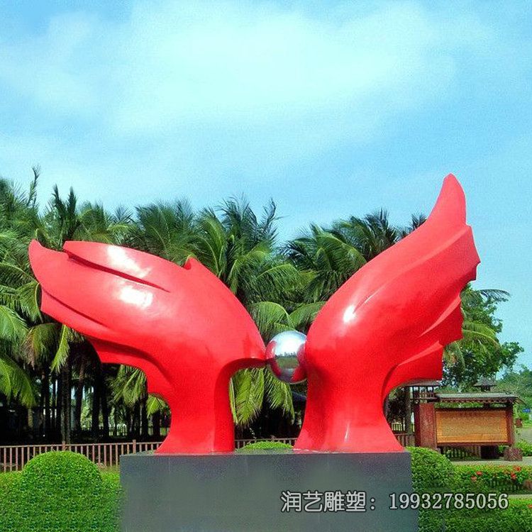 公园不锈钢翅膀雕塑 公园不锈钢翅膀雕塑