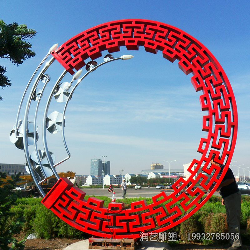 广场不锈钢圆环雕塑 广场不锈钢圆环雕塑