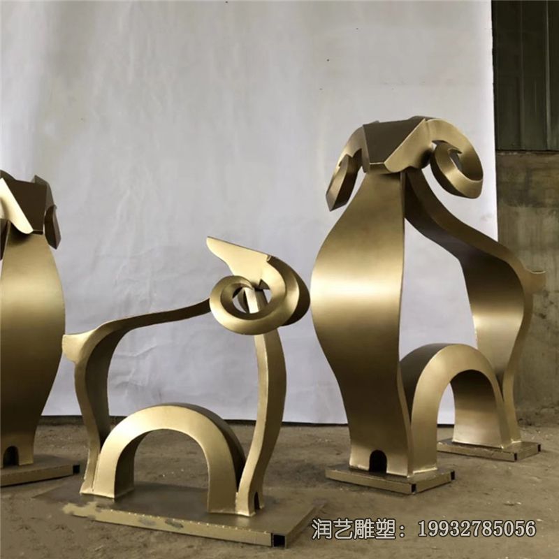 游乐场不锈钢羊雕塑 游乐场不锈钢羊雕塑