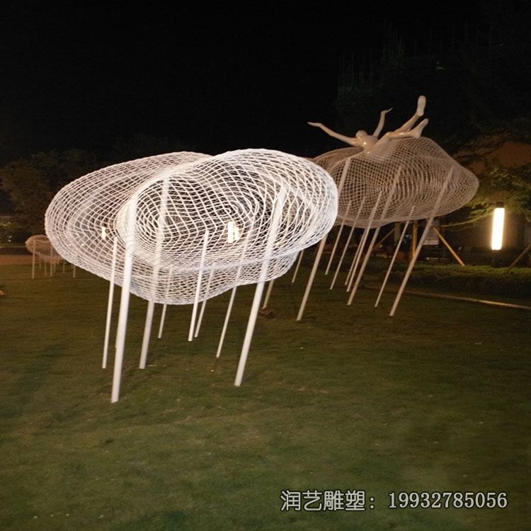 小区不锈钢云朵雕塑 小区不锈钢云朵雕塑