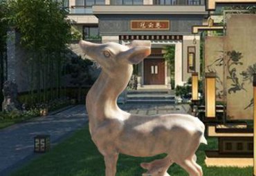 酒店鹿动物石雕