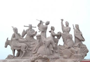 商业街八仙过海石雕