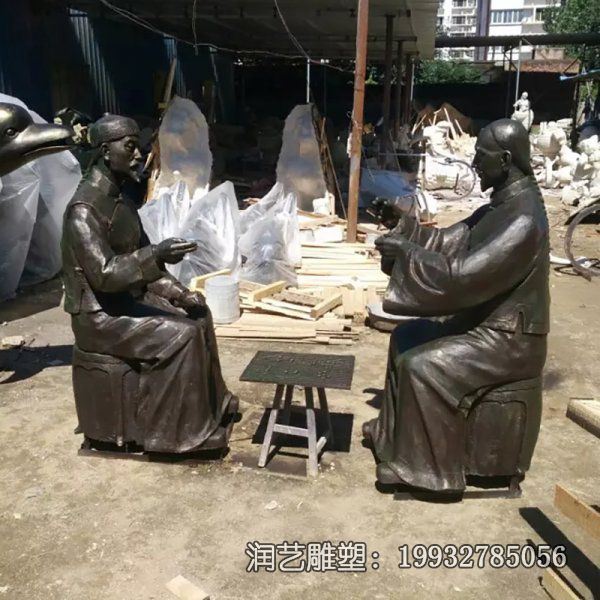 商场下棋人物铜雕 商场下棋人物铜雕