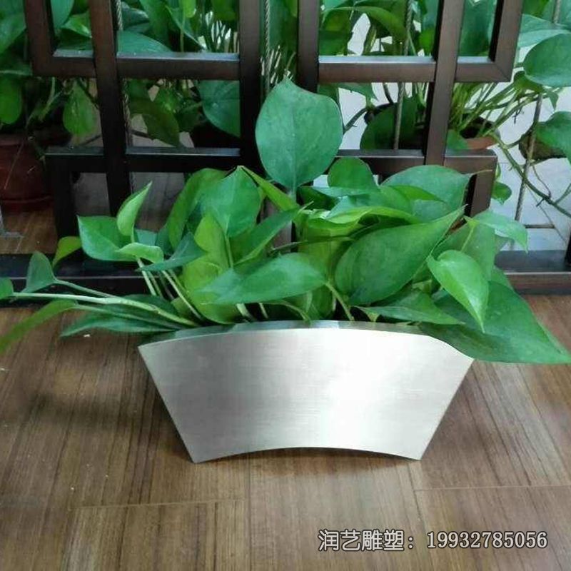 商业街不锈钢花盆雕塑 商业街不锈钢花盆雕塑
