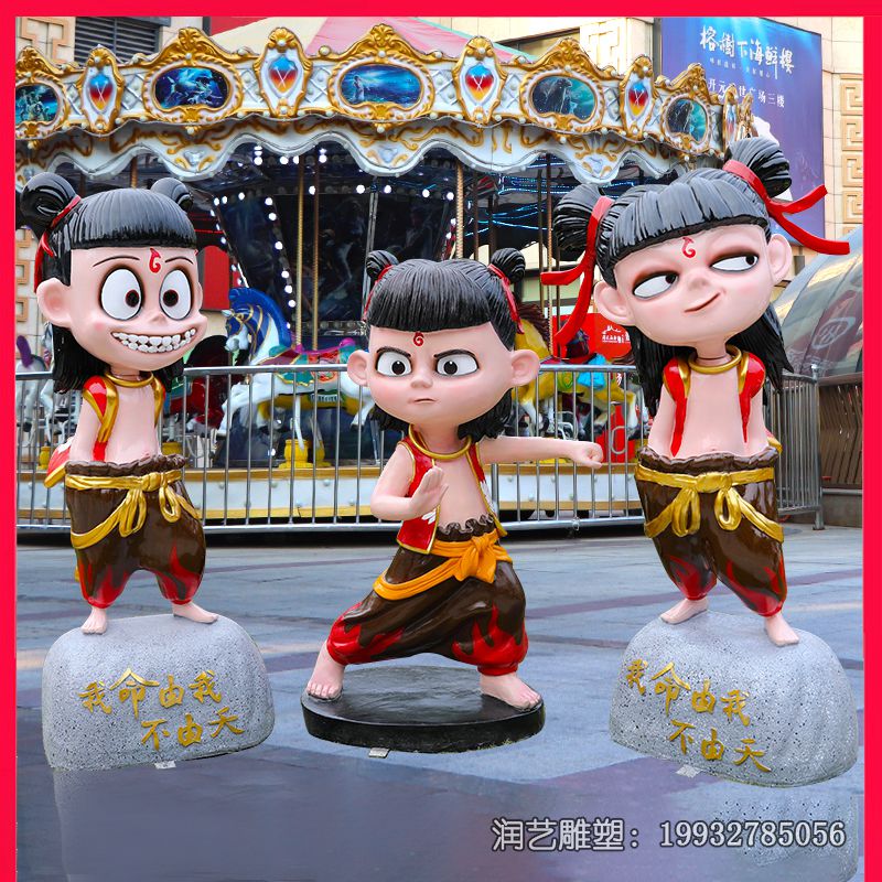 公园玻璃钢哪吒雕塑 公园玻璃钢哪吒雕塑