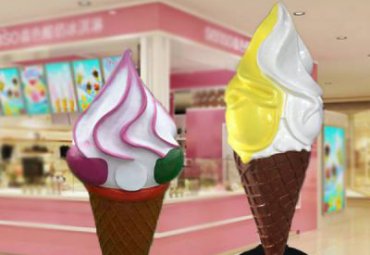 小区玻璃钢冰激凌雕塑