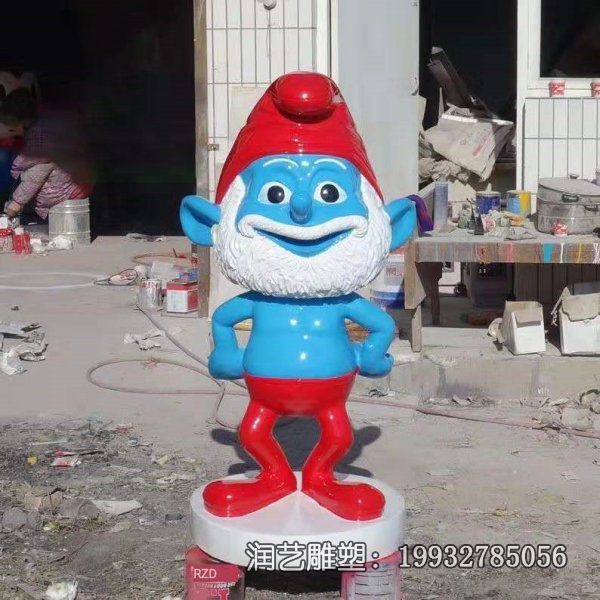 景区玻璃钢蓝精灵雕塑 景区玻璃钢蓝精灵雕塑