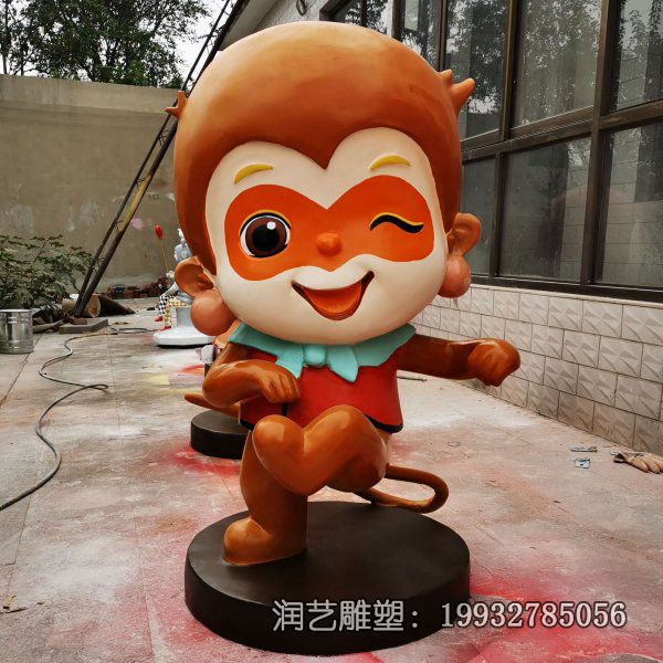 广场玻璃钢猴子雕塑 广场玻璃钢猴子雕塑