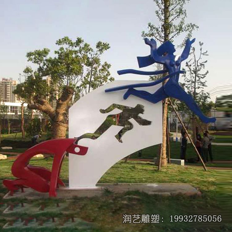广场不锈钢运动人物雕塑 广场不锈钢运动人物雕塑
