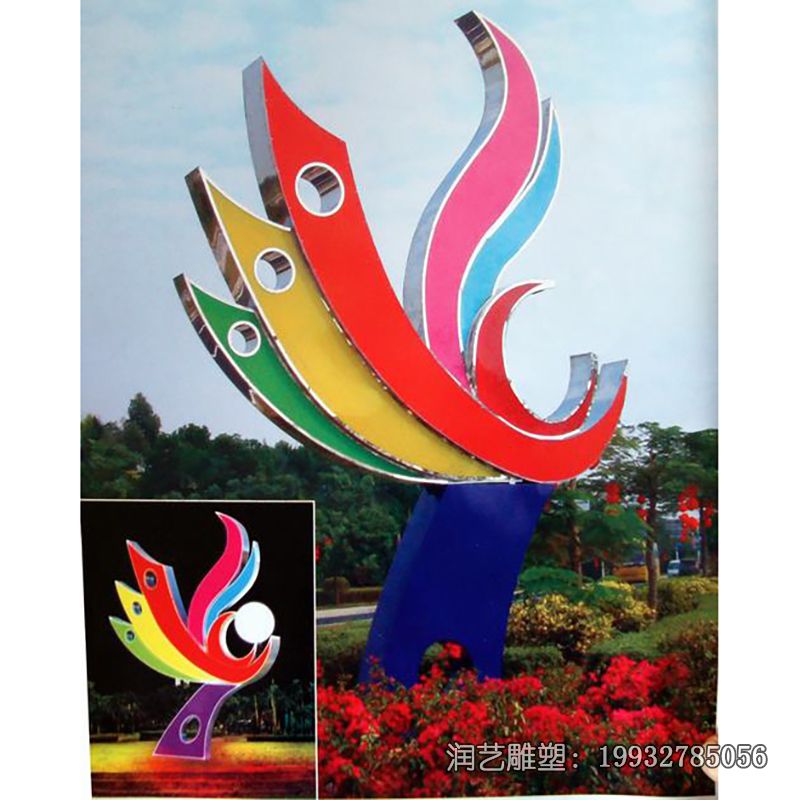 景区不锈钢凤凰雕塑 景区不锈钢凤凰雕塑