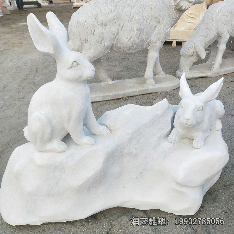 草坪石雕兔子雕塑 草坪石雕兔子雕塑
