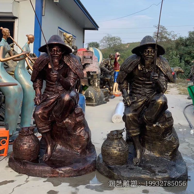 小区铜雕姜太公雕塑 小区铜雕姜太公雕塑
