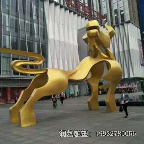 景区不锈钢牛雕塑 景区不锈钢牛雕塑