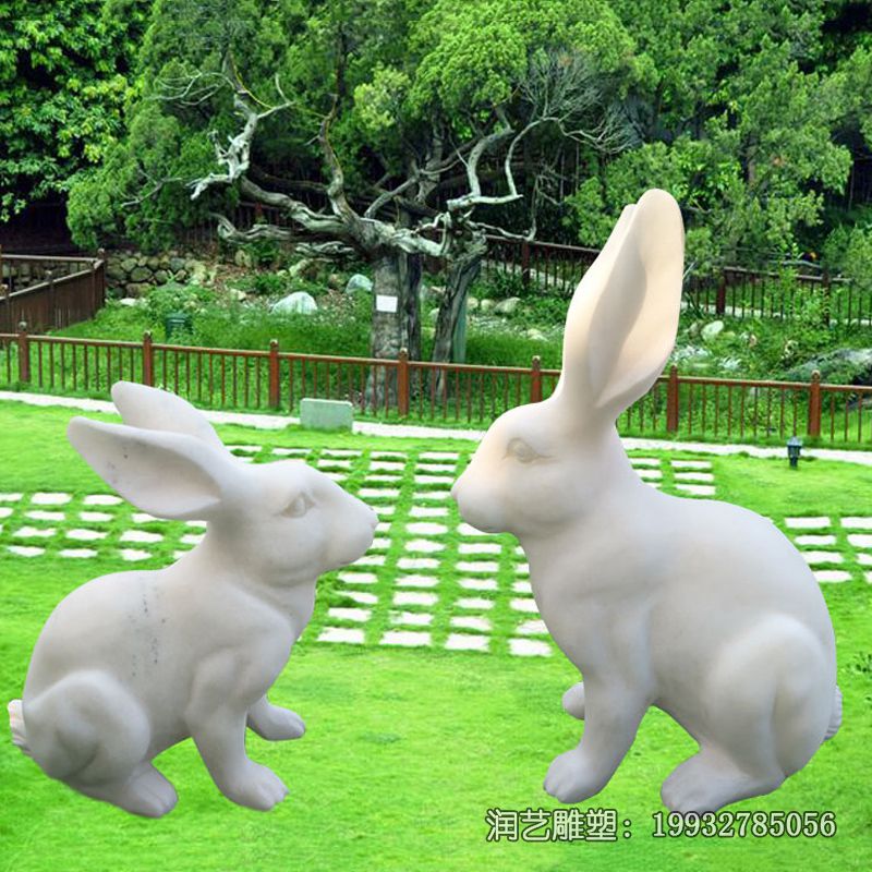 街道石雕兔子雕塑 街道石雕兔子雕塑