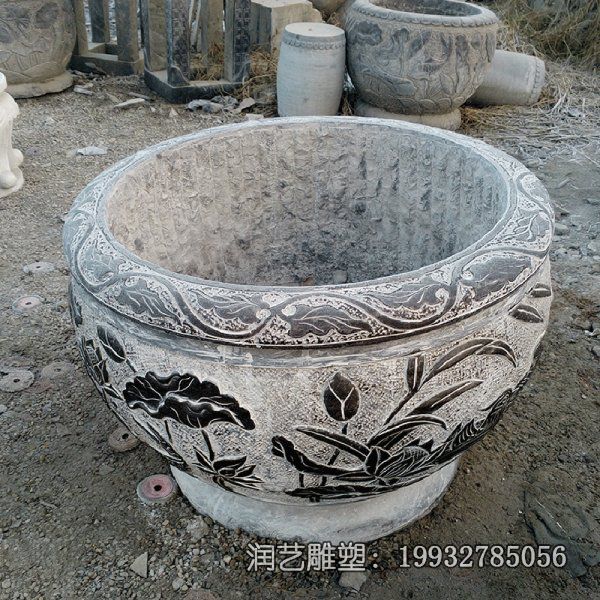 商场石雕水缸雕塑 商场石雕水缸雕塑