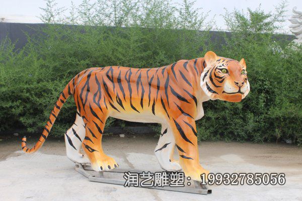 草坪不锈钢老虎雕塑 草坪不锈钢老虎雕塑