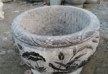 商场石雕水缸雕塑