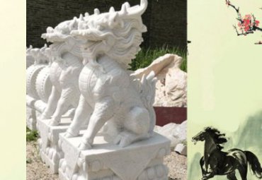 公司石雕麒麟雕塑